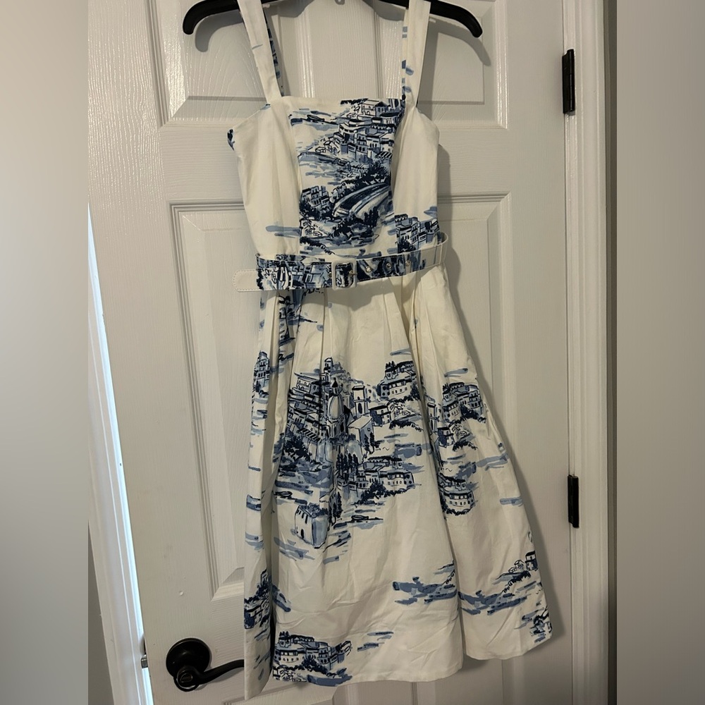 Toile Poplin Fit & Flare Dress 0P NWT